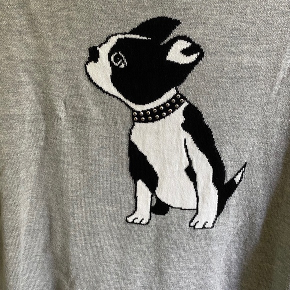 Apt. 9 Size Large Gray Sweater with Dog - Picture 4 of 7
